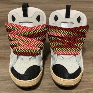 Lanvin Curb Sneakers • Size 10 • White/Black/Red/Yellow/Green/Cream